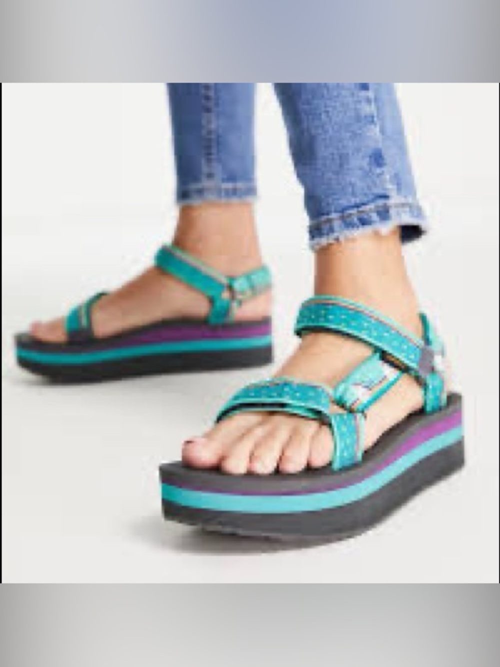 RARE Teva Flatform Universal Sandal Unicorn Waterfall - Picture 2 of 14